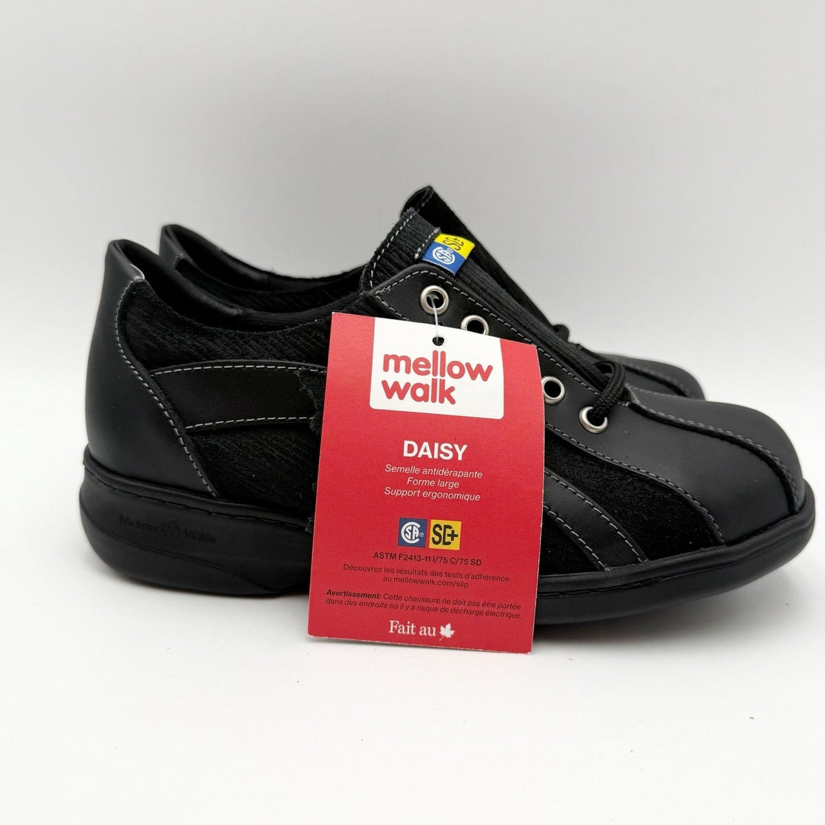 Mellow Walk Womens Daisy 420092 Work Shoes Size 5.5 Black Steel Toe SR NIB
