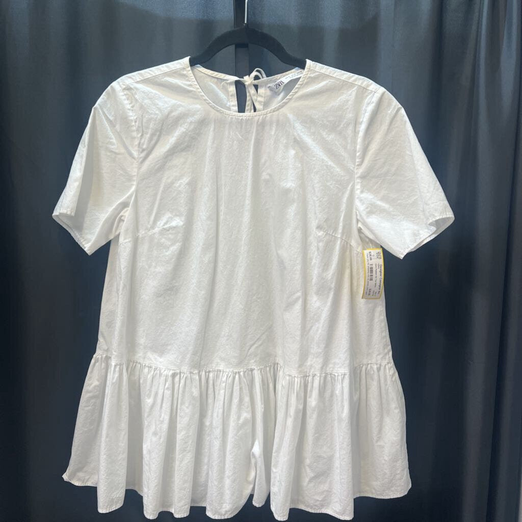 Zara Peplum SS Tee TOPS S