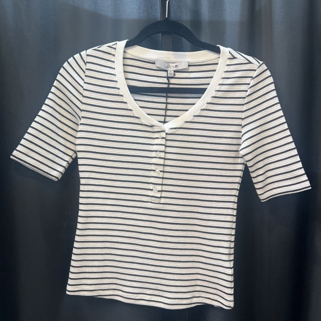 Joe's Jeans NWT Stripe Henley SS TOPS S