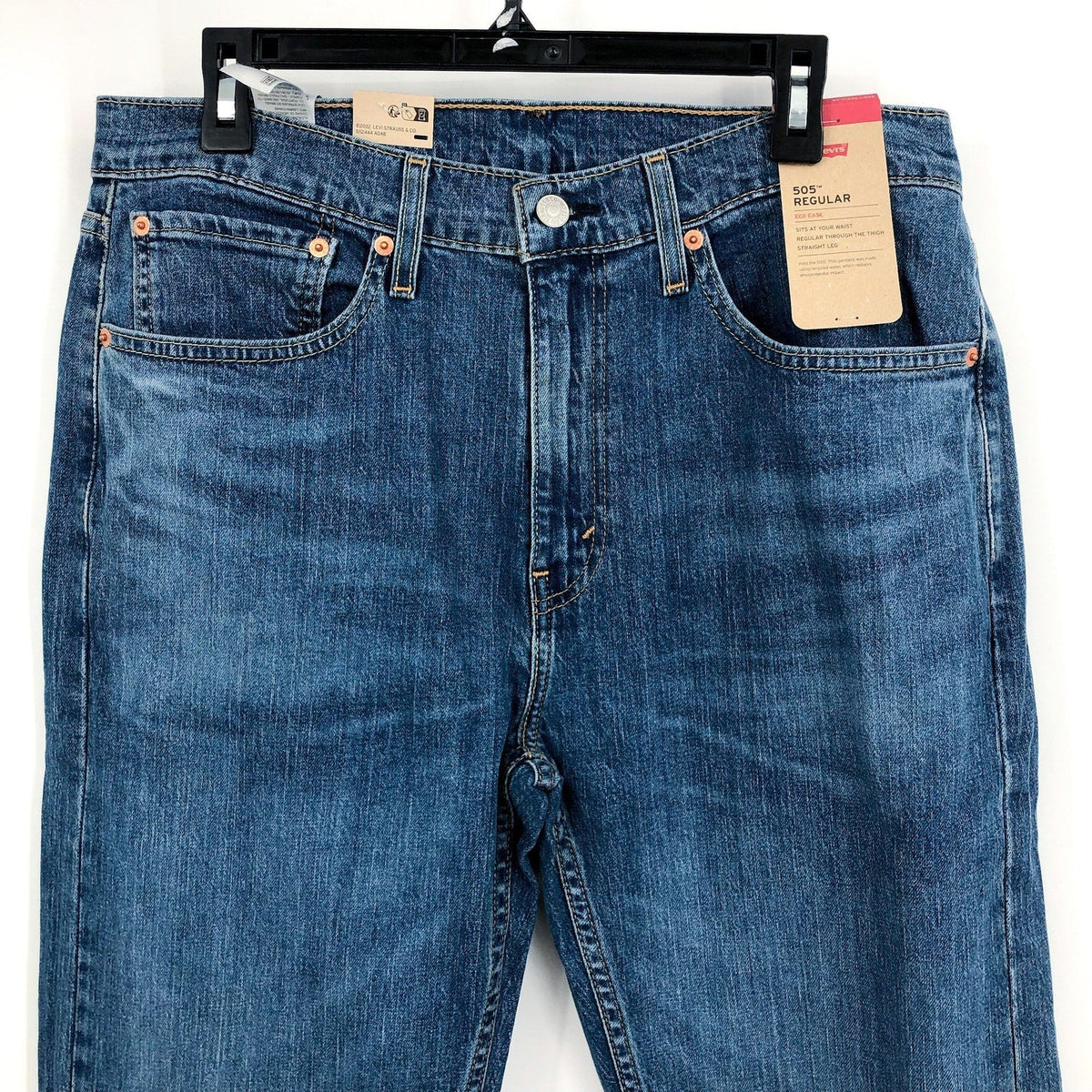 LEVI'S Mens 505 Regular Fit Jeans 38x32 Dark Stonewash Blue 00505-4886 NWT