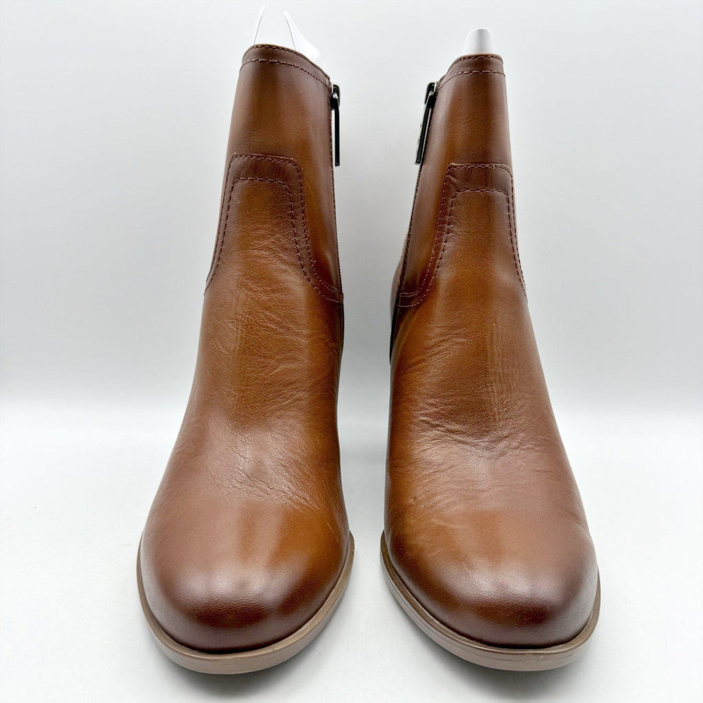 Naturalizer Kalina Ankle Bootie Size 7 Wide EU 37 Cider Spice Brown Leather NIB
