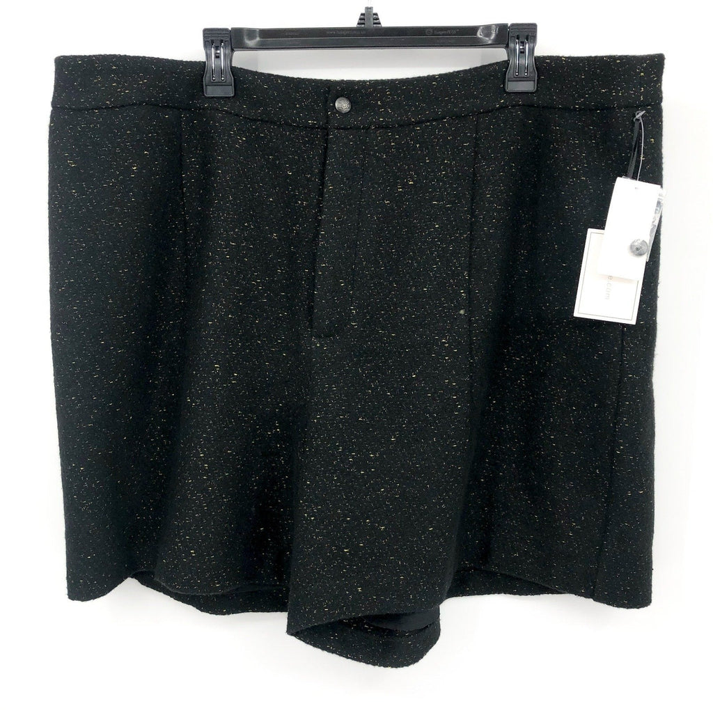 1. STATE Womens Tweed Dress Shorts 24W Rich Black Gold Speckled NWT