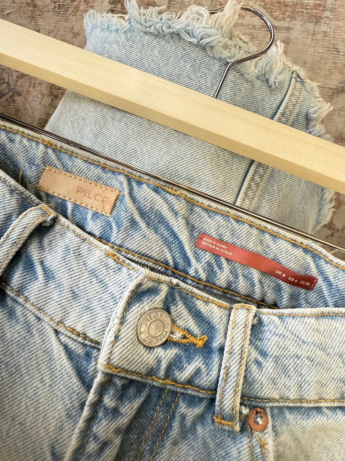 Anthropologie Pilcro Frayed Denim Mini Skirt (4)