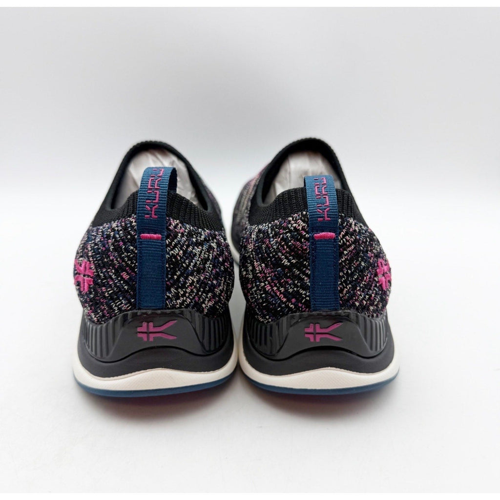 Kuru Womens Stride Casual Sneakers Size 8 Jet Black Confetti Knit Slip On NWOB