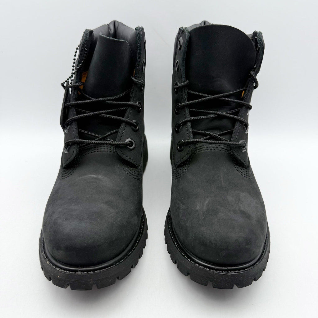 Timberland Premium Womens 6" Ankle Boots Size 6.5 Black Nubuck Leather WP NIB