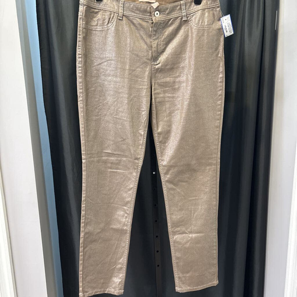 Chicos Metallic Straight Leg PANTS 1.5