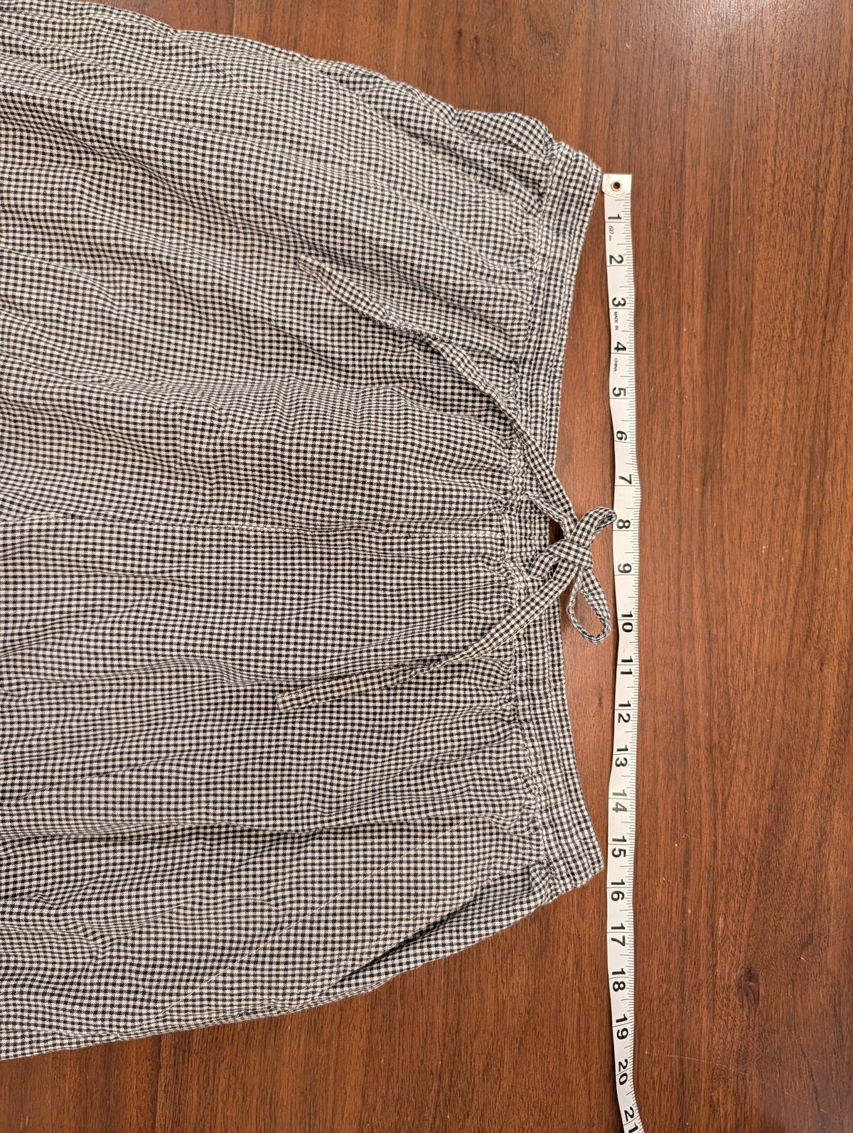 Cotton Gingham Plaid Floral Capris - XL