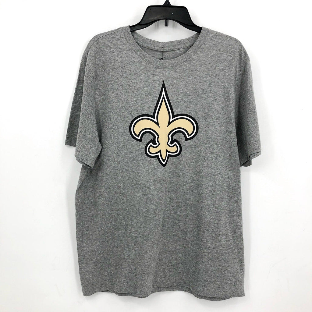 NIKE Mens New Orleans Saints Logo Tee Medium Heather Grey Short Sleeve NWT