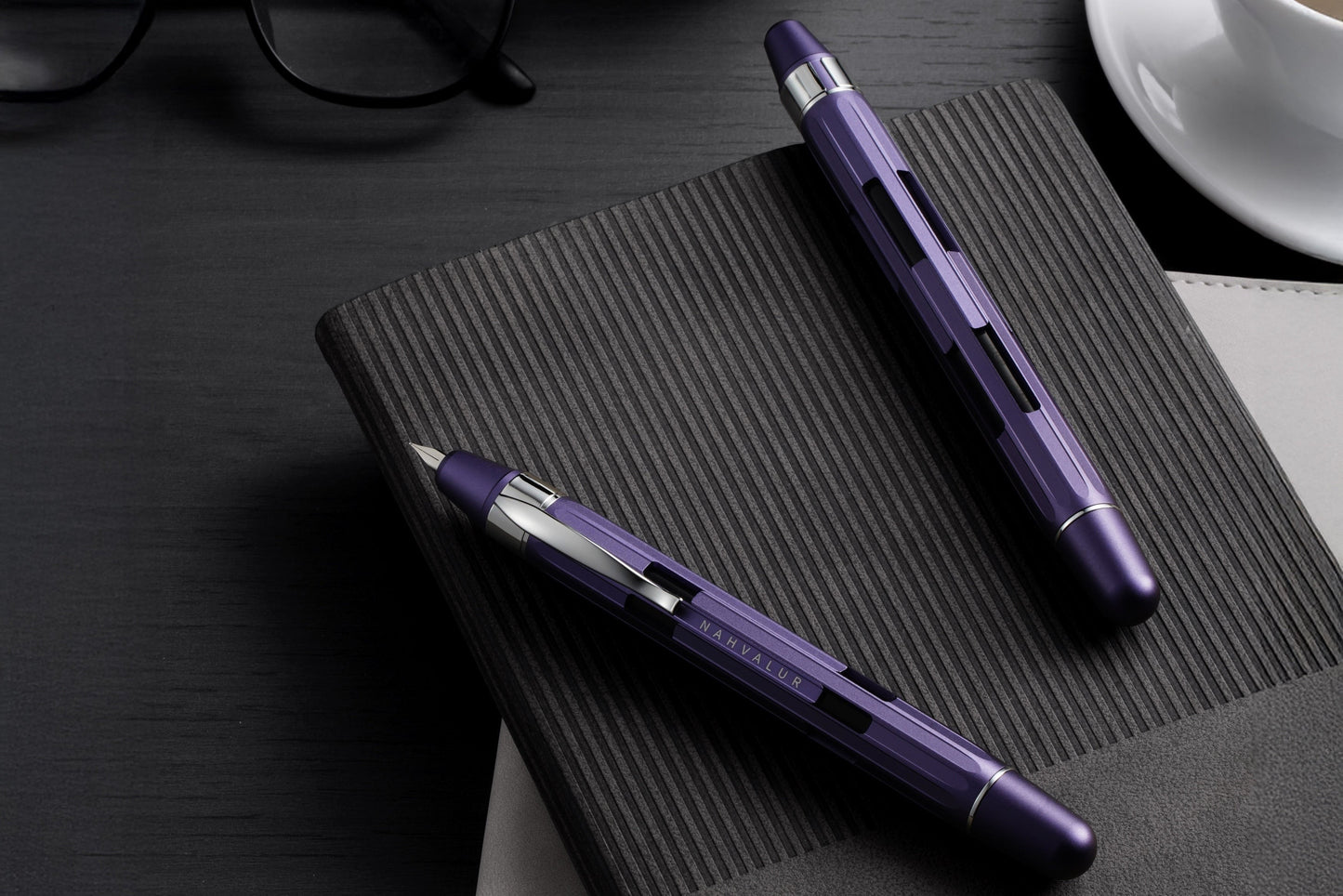 Nahvalur Eclipse Hepatizon Silver Fountain Pen