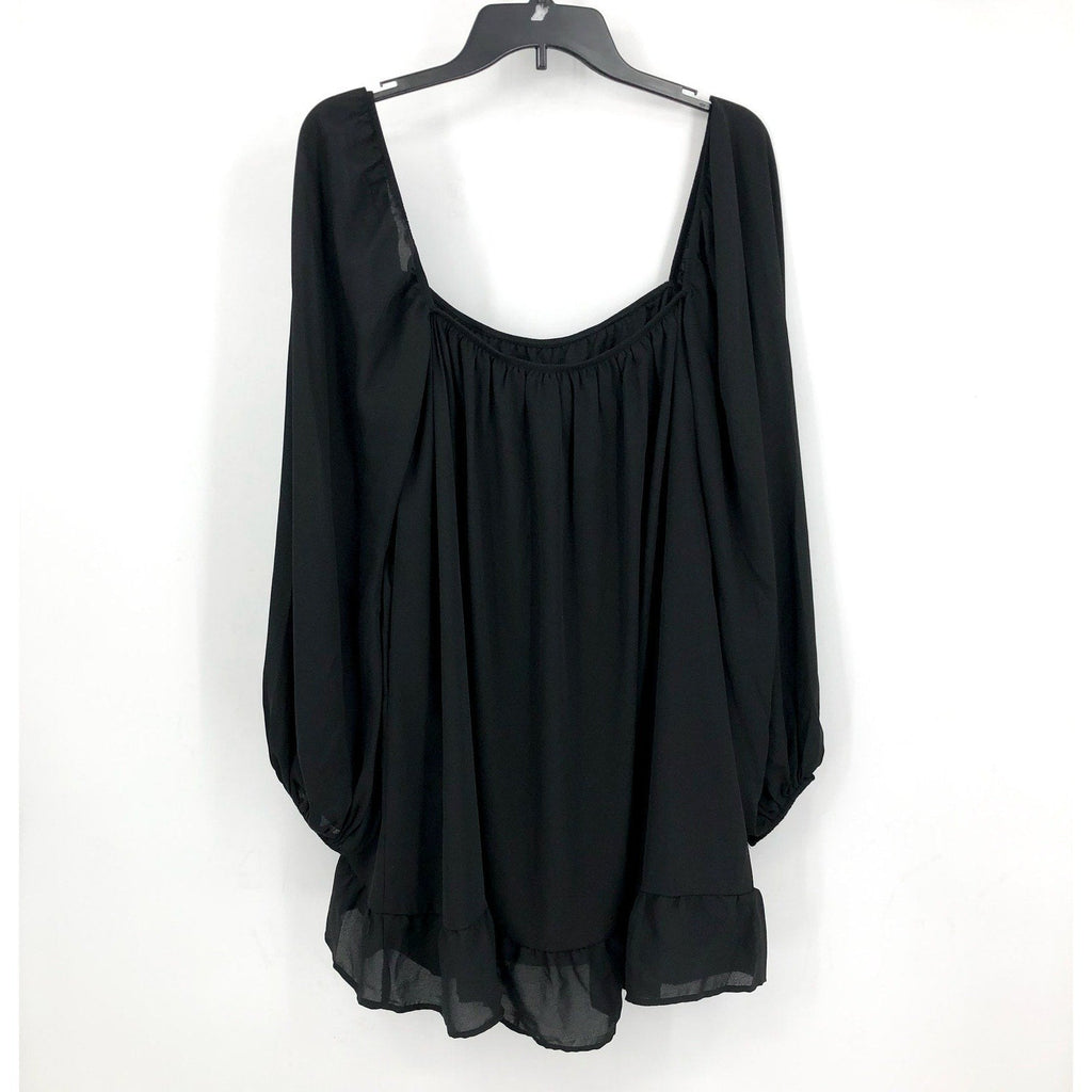SHOW ME YOUR MUMU Women's Briar Mini Dress Medium Black Ruffle Long Sleeve NWT