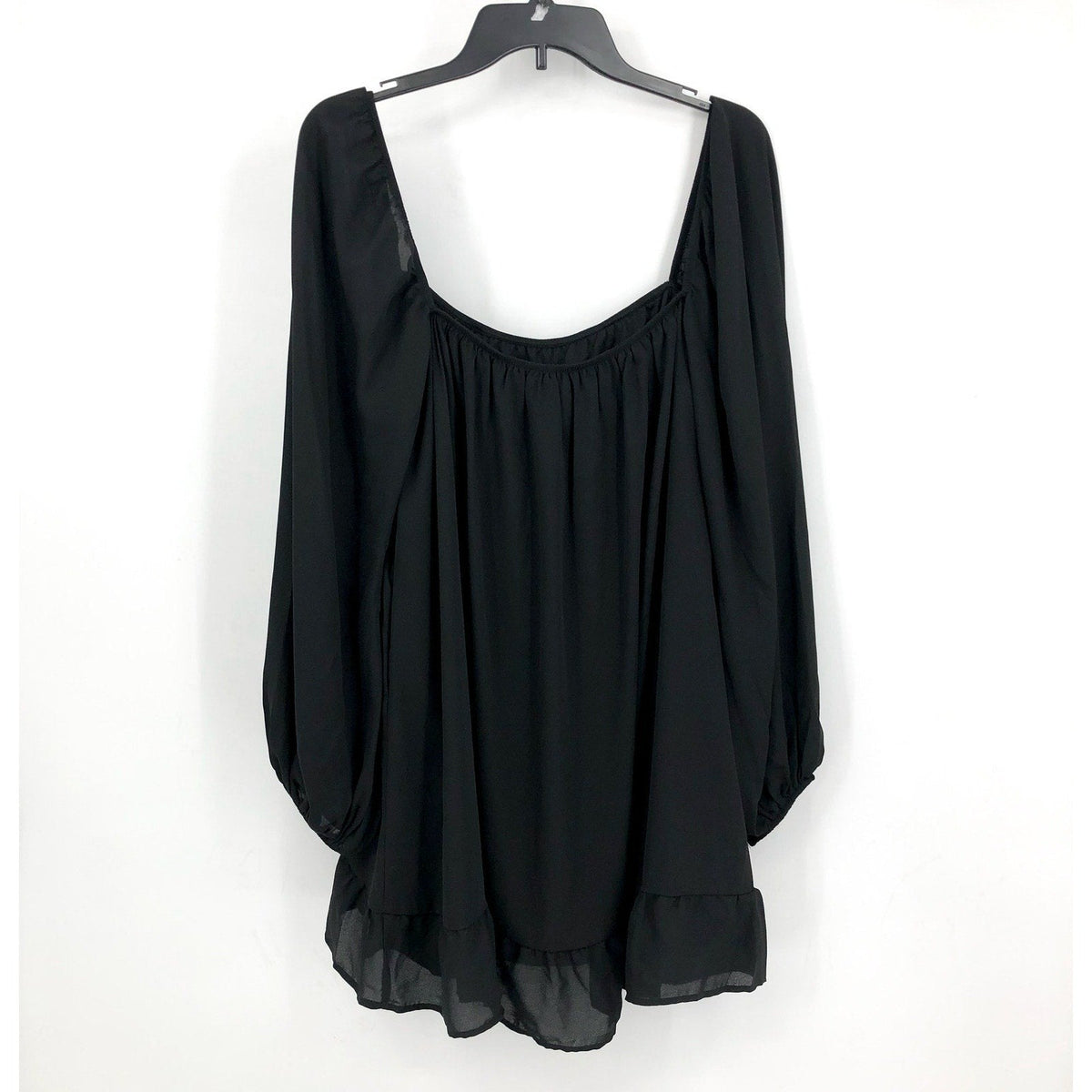 SHOW ME YOUR MUMU Women's Briar Mini Dress Medium Black Ruffle Long Sleeve NWT