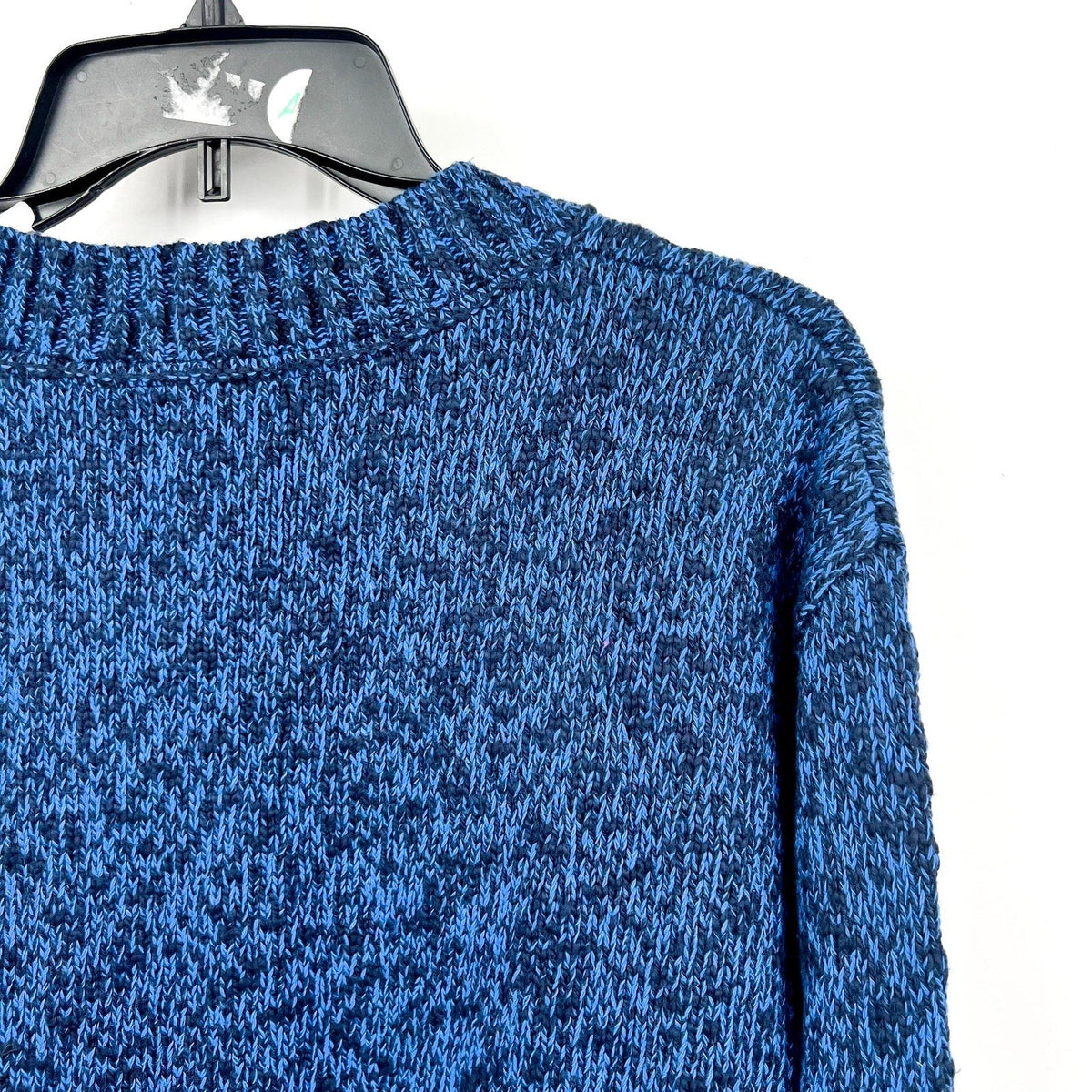 L.L BEAN Women's Cotton Ragg Sweater Medium Classic Navy Blue Crewneck NWT