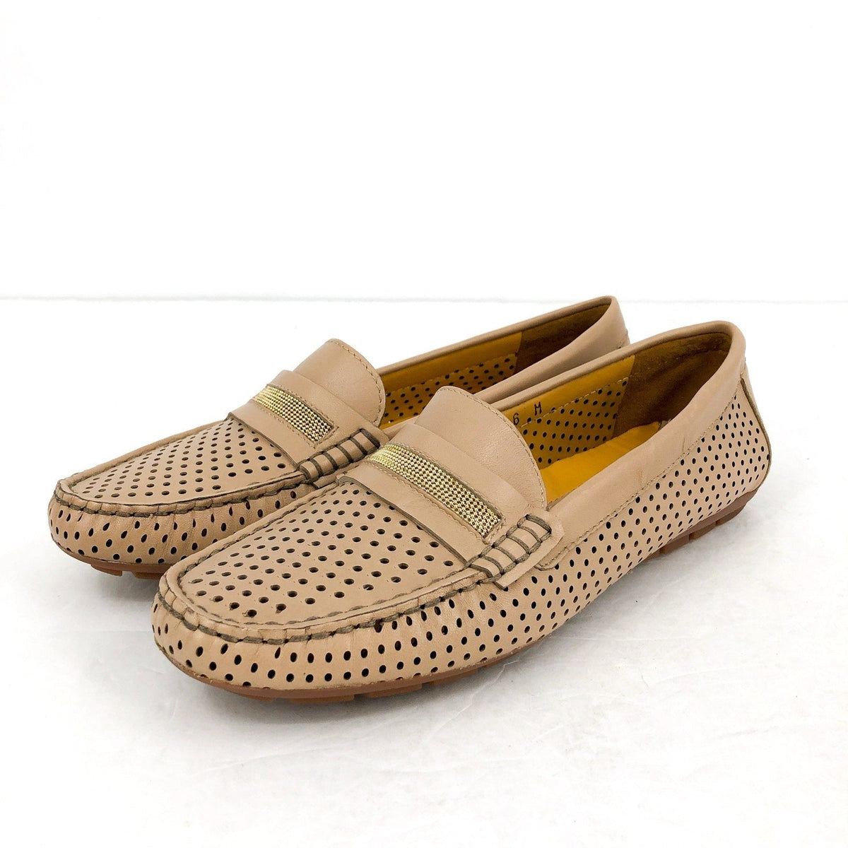 Vaneli Womens Acris Driving Loafers SIZE 6 M EU 36.5 Nude Tan Leather NIB