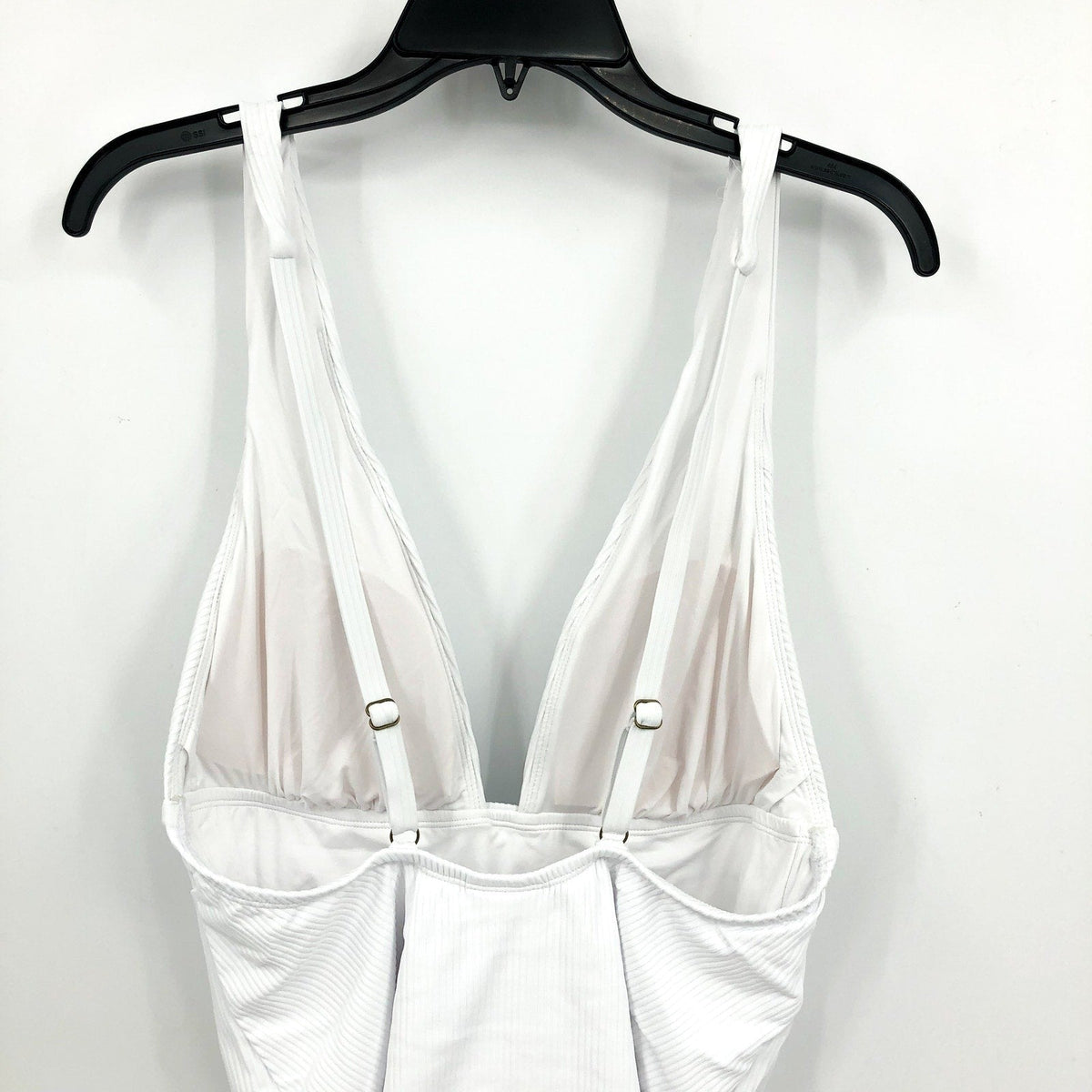 ANDIE SWIM Sardinia One Piece Swimsuit 3XL US 20 White Ribbed Plunge V Neck NWT