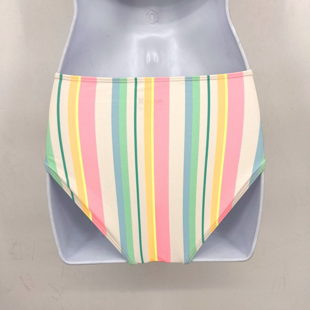 HURLEY Girl's Crossback Tankini 2-Piece Bikini Set Size 8 Pastel Striped NWT