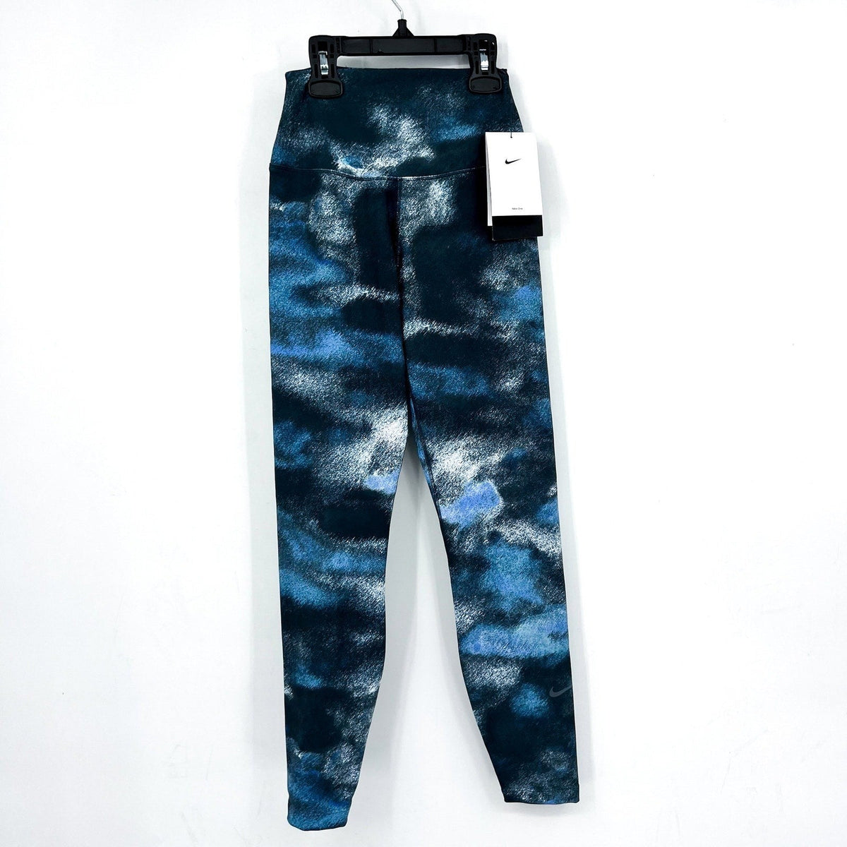 NIKE Women's One High Waist 7/8 Leggings Large Smokey Navy Blue Print NWT
