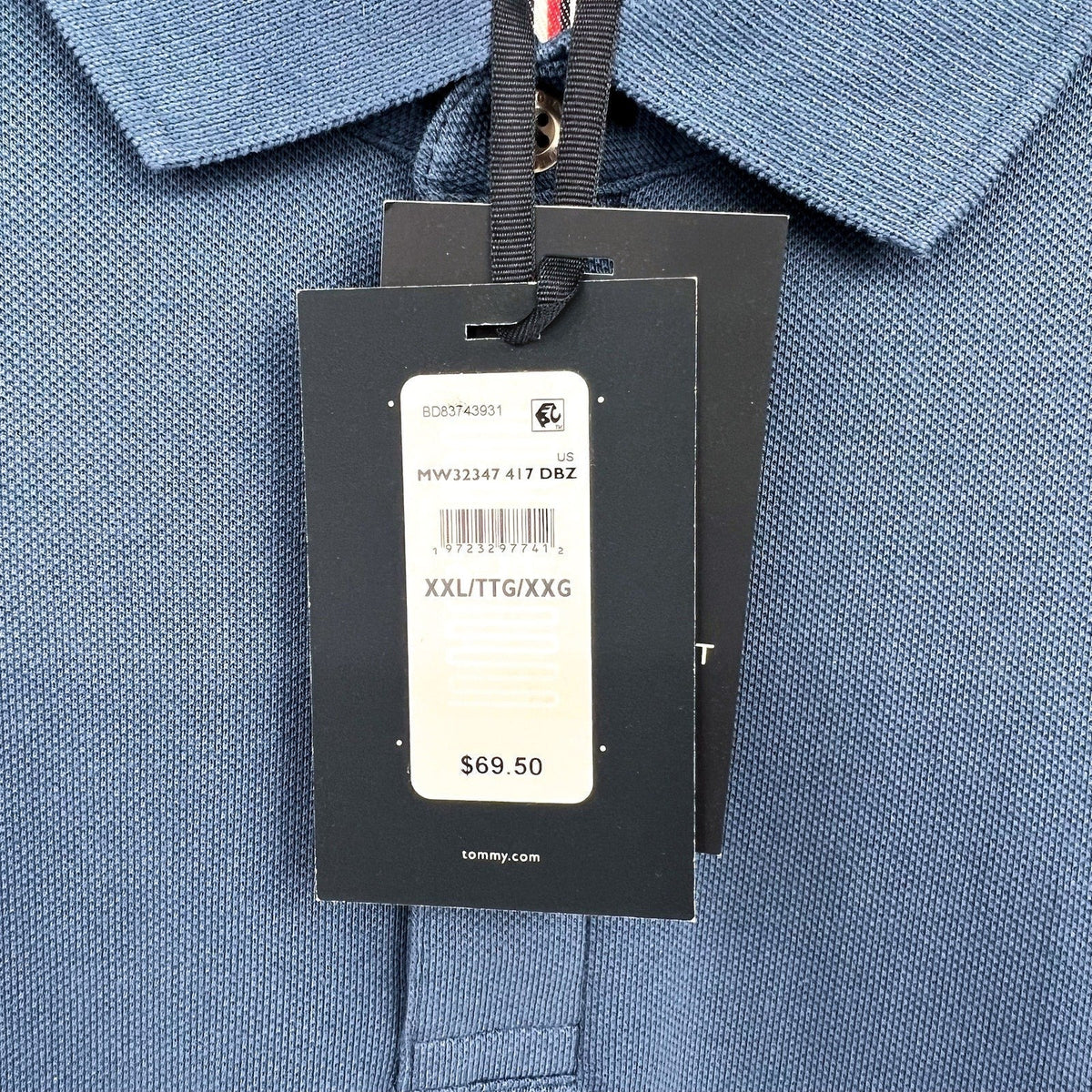 TOMMY BAHAMA Men's Classic Fit Short Sleeve Polo Shirts XXL Blue Aegean Sea NWT