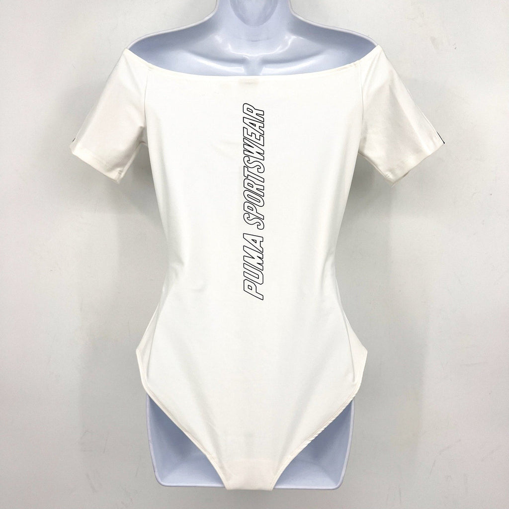 PUMA Women's XTG Bodysuit Shirt Medium White Multicolor Off Shoulder NWT