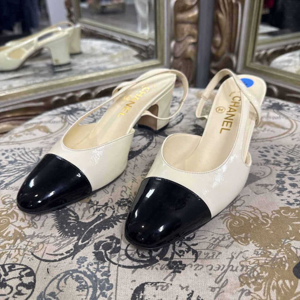 Chanel Slingback Cap Toe SHOES 36.5