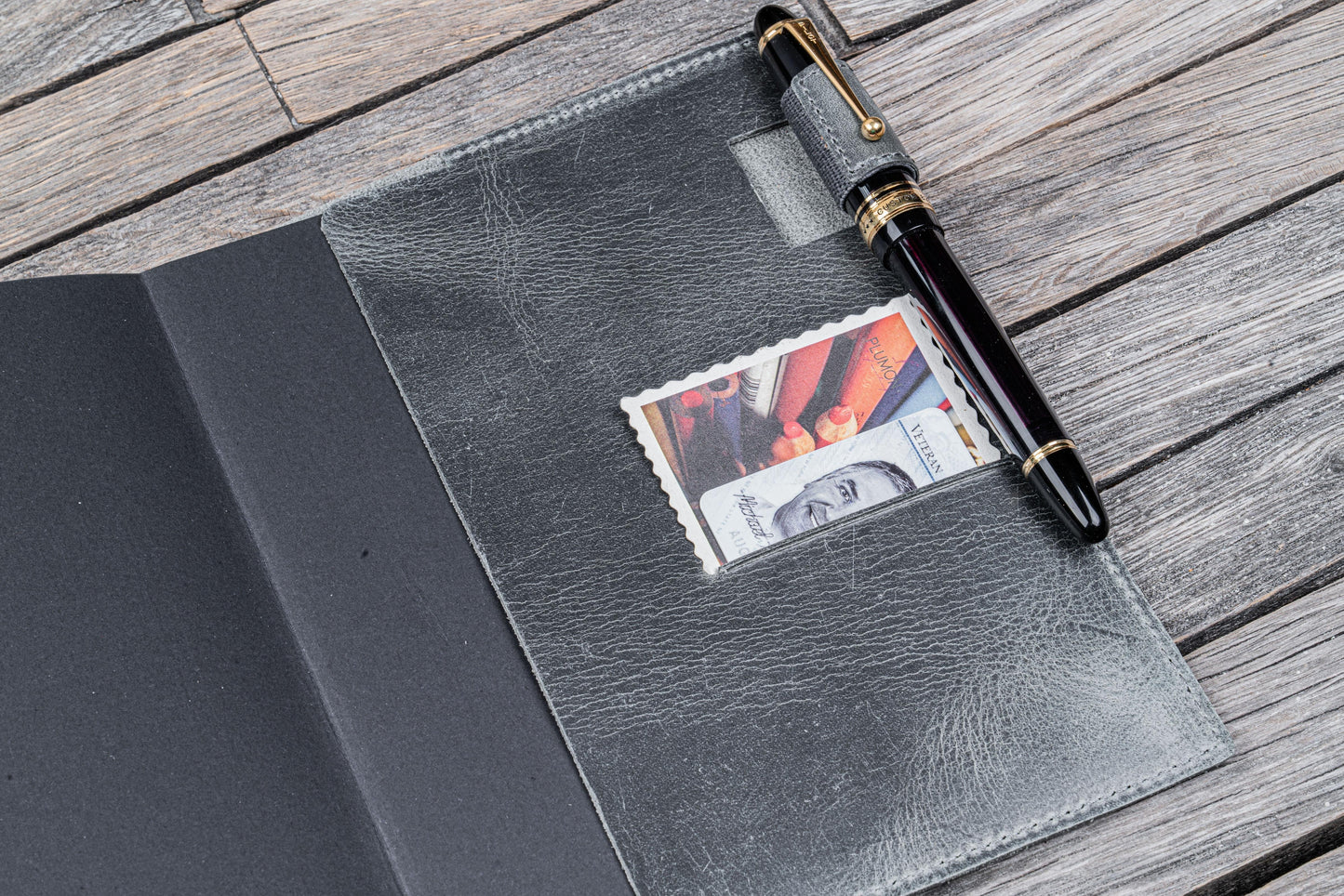 Leather Slim B6 Notebook / Planner Cover - Crazy Horse Smoky