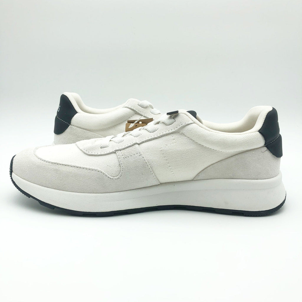 Toms Mens TRVL LITE Retro Runner Sneakers Size 12 White Suede Twill Casual NIB