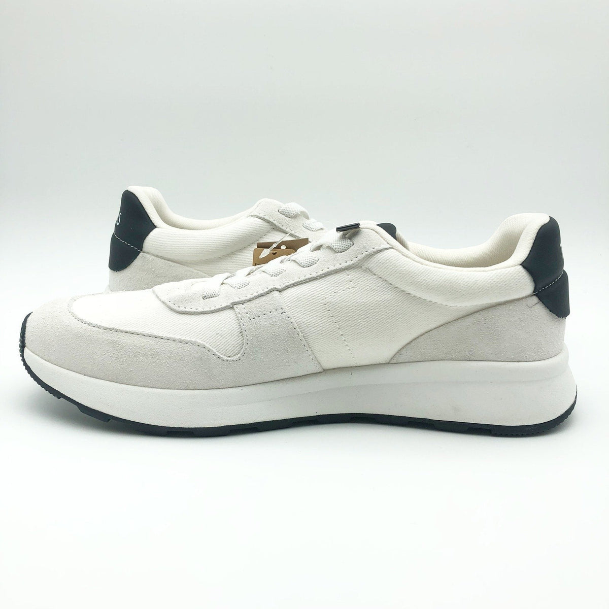 Toms Mens TRVL LITE Retro Runner Sneakers Size 12 White Suede Twill Casual NIB