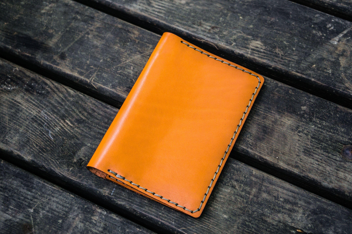 No.33 Personalized Leather Field Notes Cover - Orange
