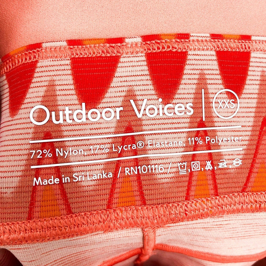 OUTDOOR VOICES Women TechSweat 5" Thrive Shorts XXS Orange Grapefruit Helios NWT