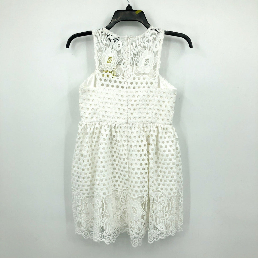 BARDOT JUNIOR Girl's Perry Lace Mini Dress Size 14 White Crochet Sleeveless NWT