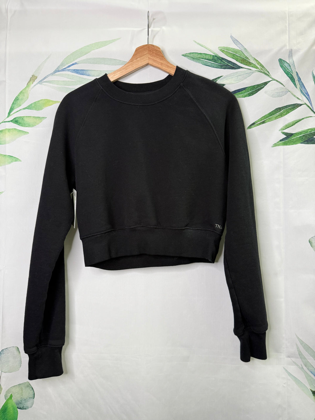Aritzia TNA Cozyfleece Perfect Cropped Crewneck (S)