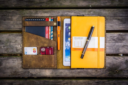 iPad Mini & Large Moleskine Cover - Crazy Horse Brown