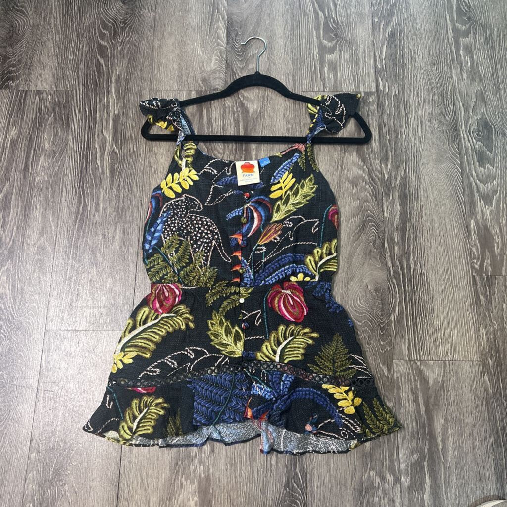 Farm Rio Flounce Shoulder Tank TOPS M