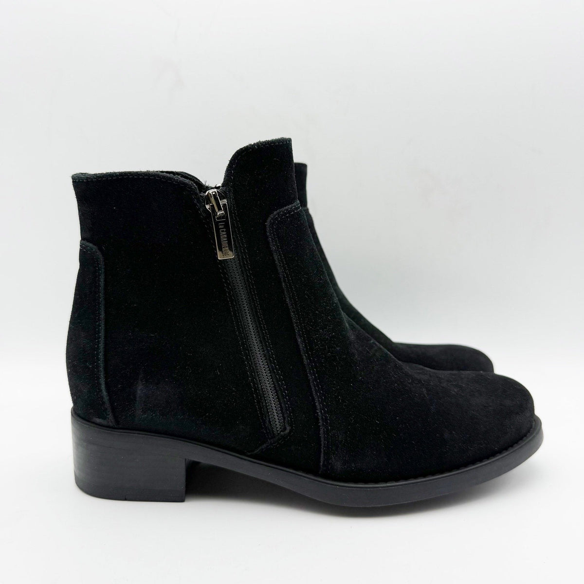 La Canadienne Womens Saria Booties Size 6.5 Black Suede Waterproof Dual Zip NWOB