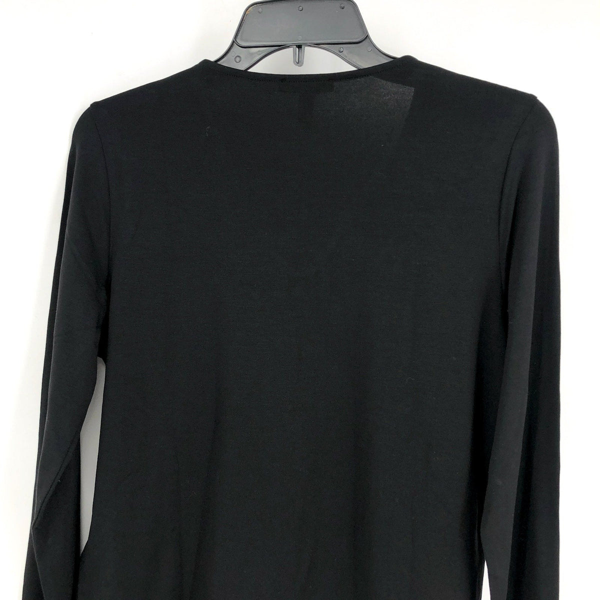 EILEEN FISHER Women's Fine Jersey Long Sleeve V-Neck Top XS Black Slim Fit NWT