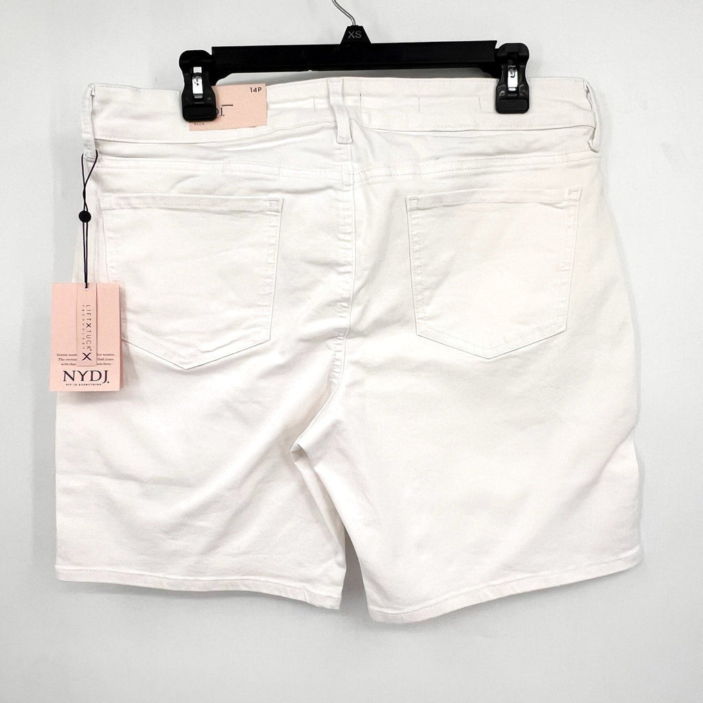 NYDJ Womens Ella Denim Shorts Size 14 PETITE Optic White 8" Inseam NWT