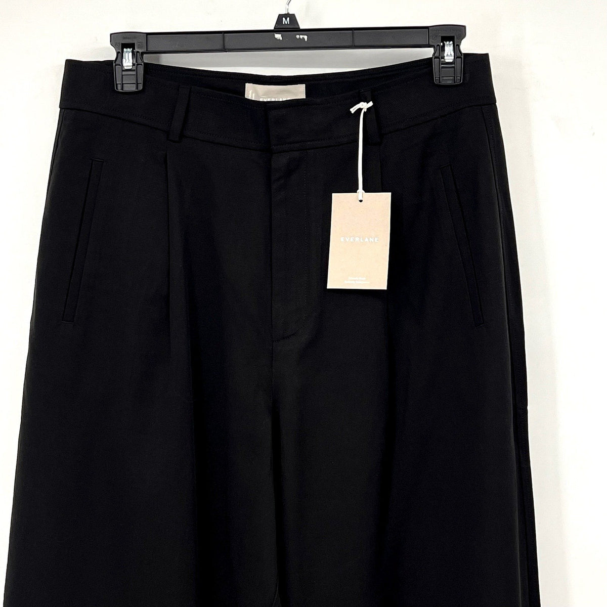 Everlane Womens The Way-High Drape Pants Size 12 30" Inseam Pleated Black NWT