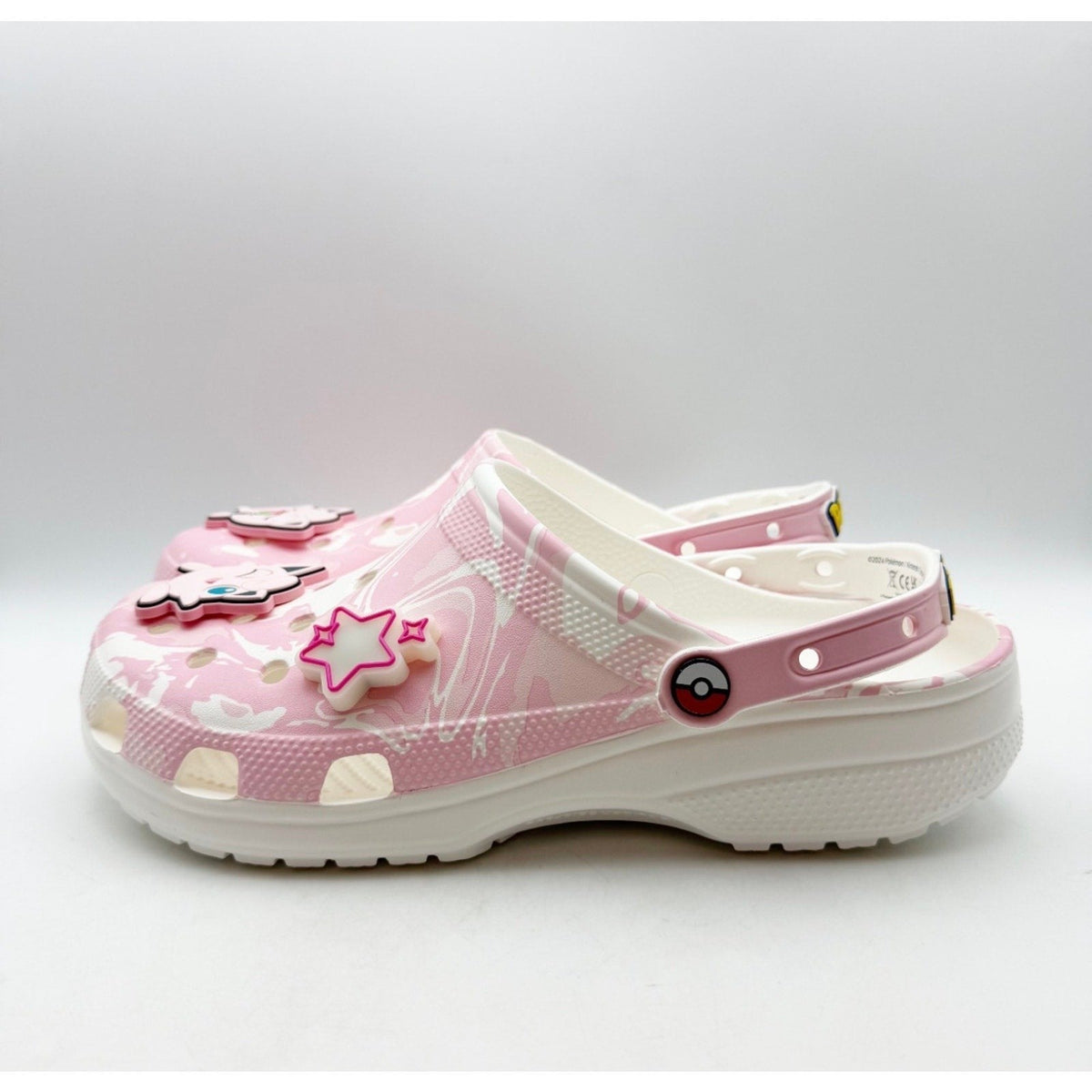 Crocs Classic Pokemon Jigglypuff Clogs Mens 12 EU 46-47 Pink White NIB