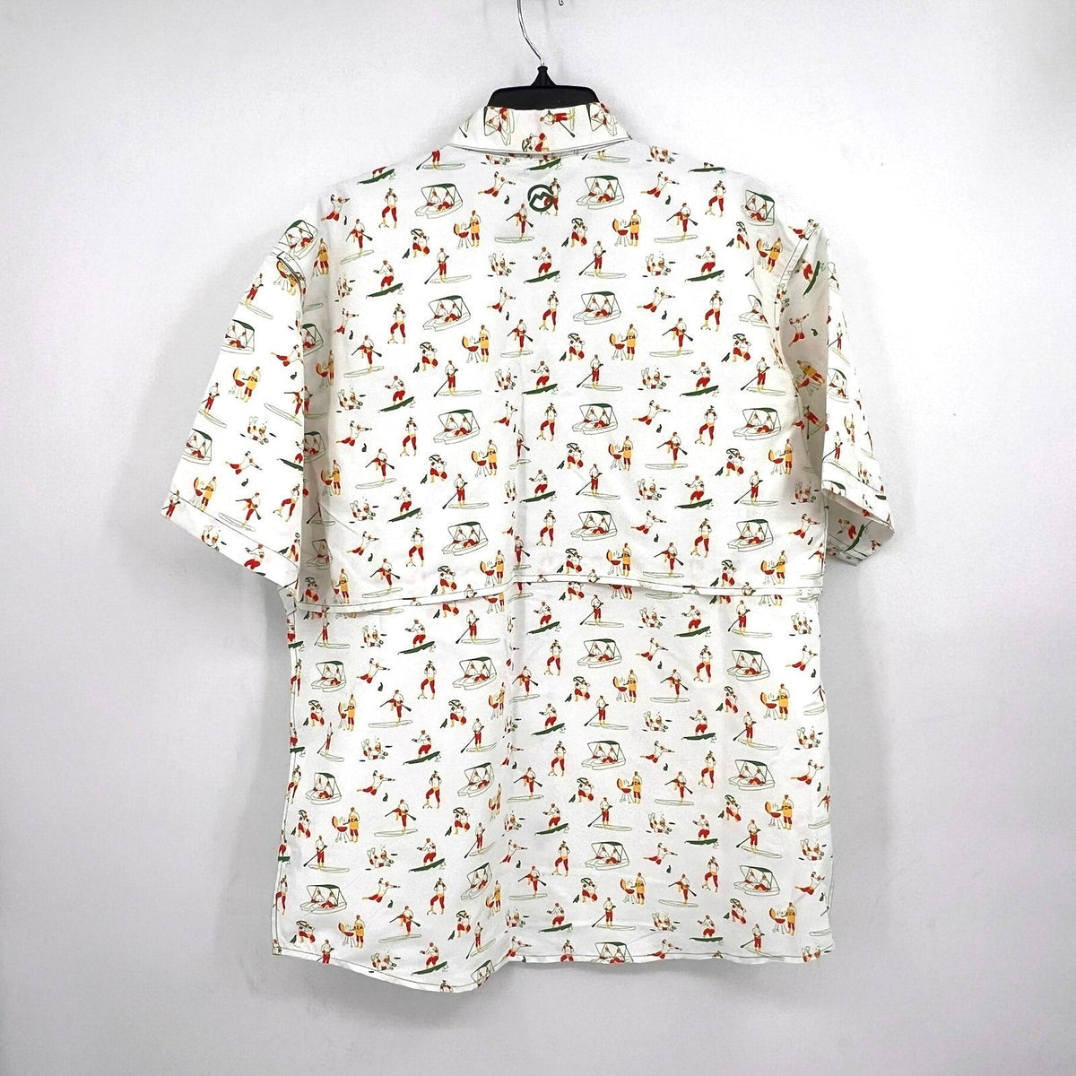 MAGELLAN OUTDOORS Laguna Madre Luchadores Fishing Shirt Medium White Multi NWOT