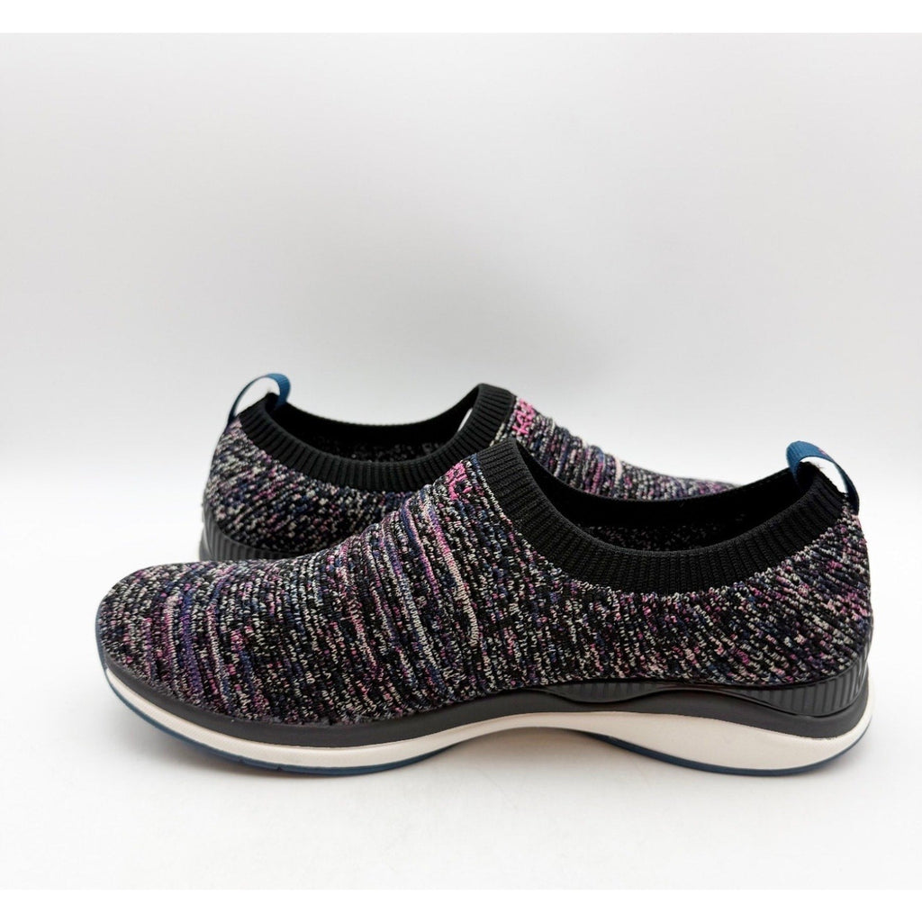 Kuru Womens Stride Casual Sneakers Size 8 Jet Black Confetti Knit Slip On NWOB