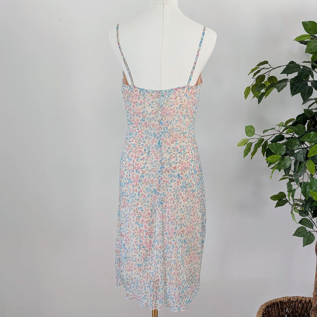Whimsical Lace Up Floral Dress - M