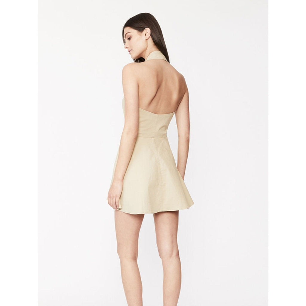 BARDOT Womens Lee Halter Utility Dress Beige MEDIUM US 6