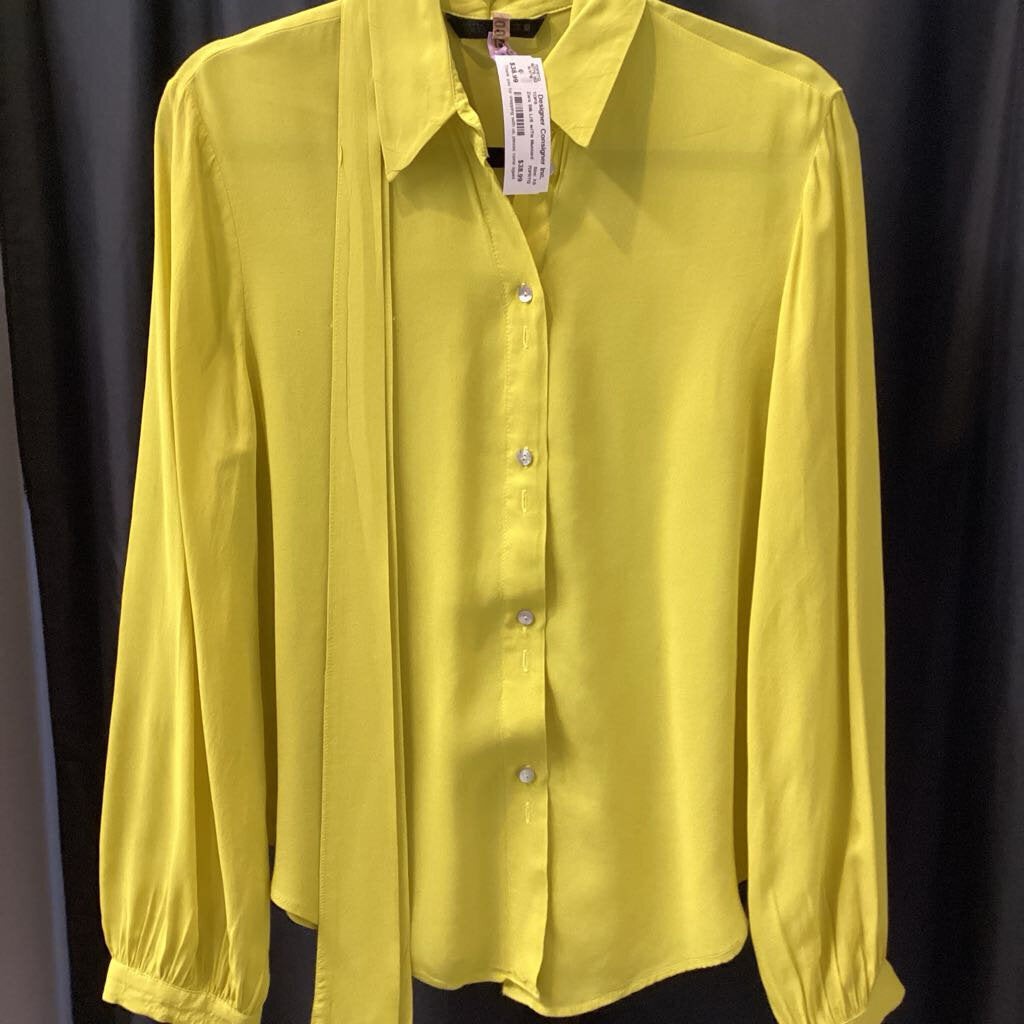 Zara Silk L/S w/Tie TOPS XS
