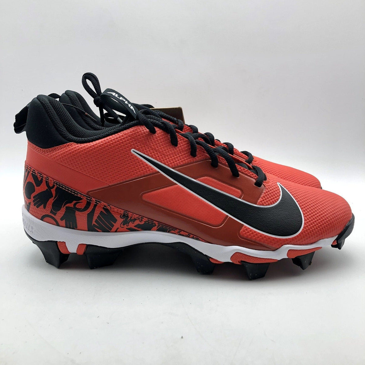 Nike Men's Alpha Menace 4 Shark SE Football Cleats Size 10 Red Black NWOB