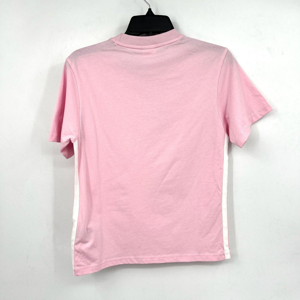 ADIDAS Women's Essentials 3-Stripes Cotton Tee XS Pink White Short Sleeve NWT