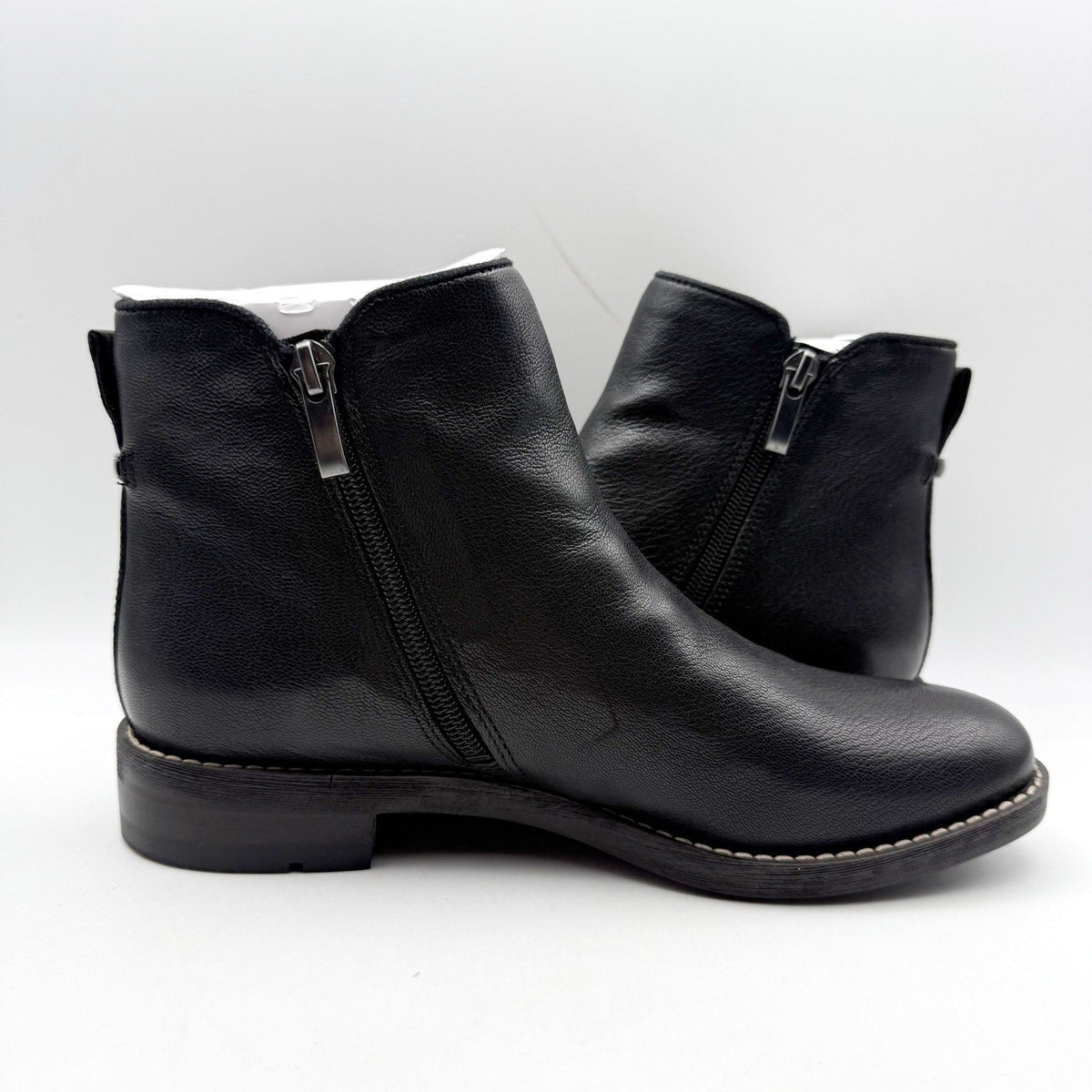 Franco Sarto Womens Marcus Ankle Bootie Size 7 M EU 37 Black Leather Boots NIB