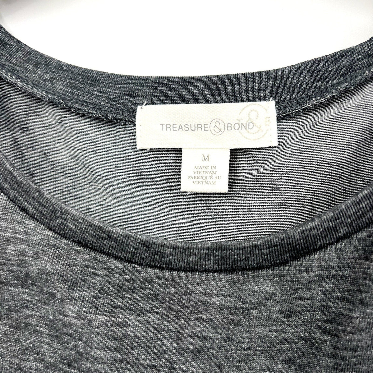 TREASURE & BOND Ruched Jersey Tank Dress Medium Charcoal Gray Sleeveless NWT