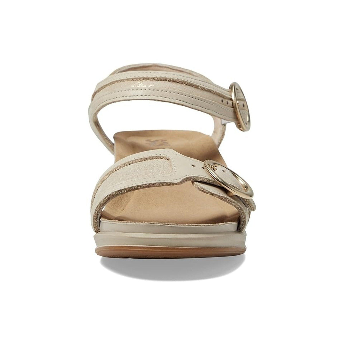 SAS Womens Seight Wedge Sandals Size 9 Narrow Gold Beige Leather NIB