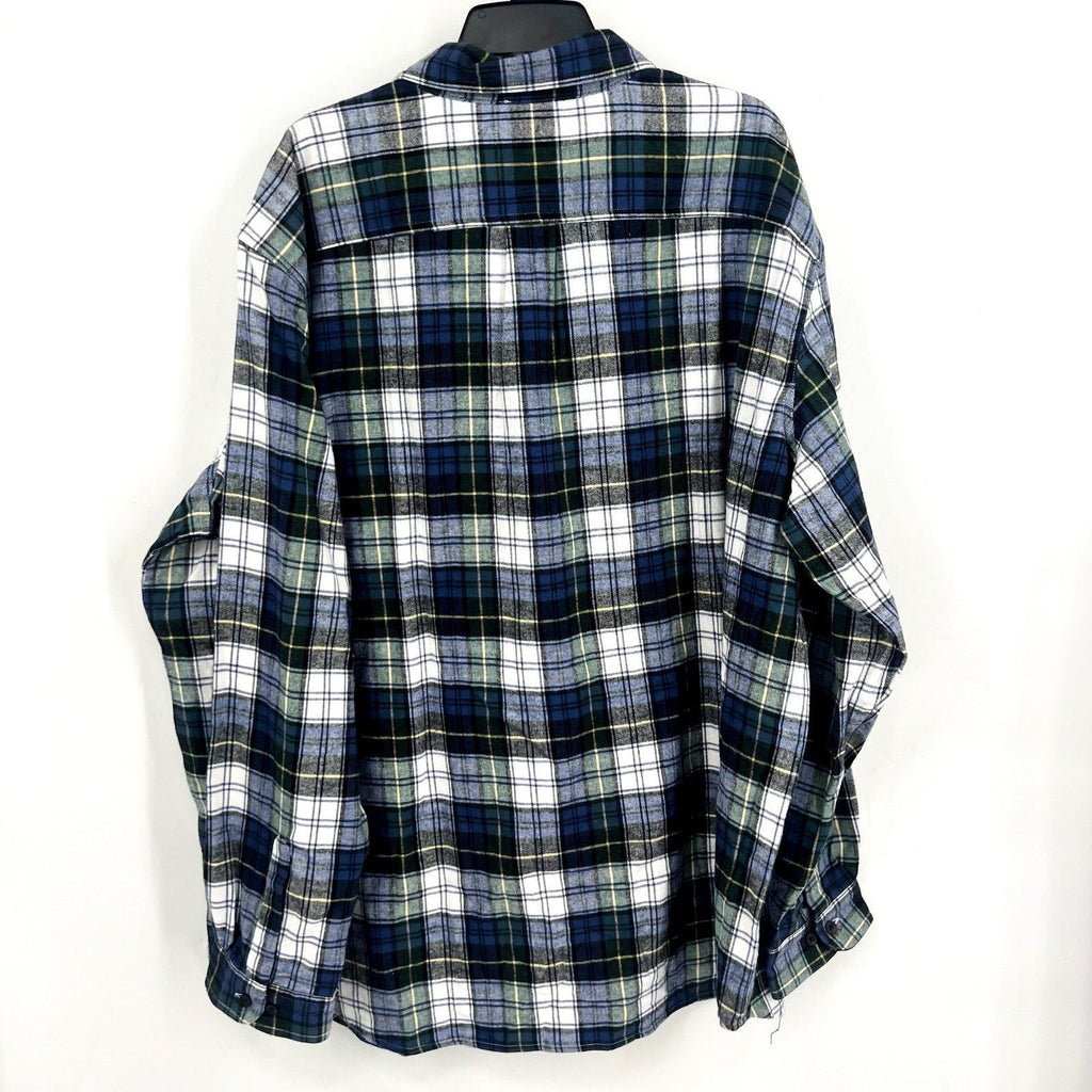 L.L. BEAN Mens Scotch Plaid Flannel Shirt 3XL Blue Vintage Tartan NWT