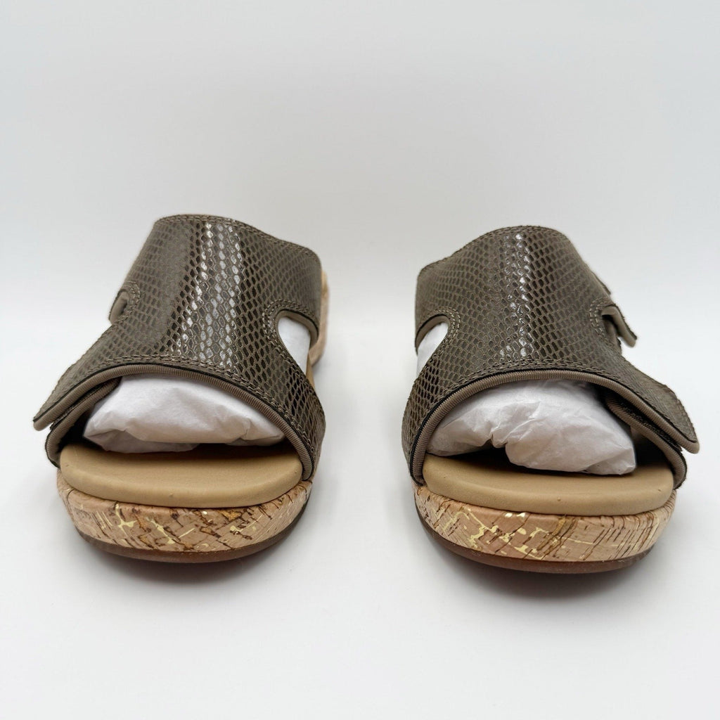 Spenco Womens Camille Wedge Sandals Size 8.5 Wide Brown NIB