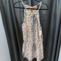 Tory Burch Silk Drawstring Print TOPS Large